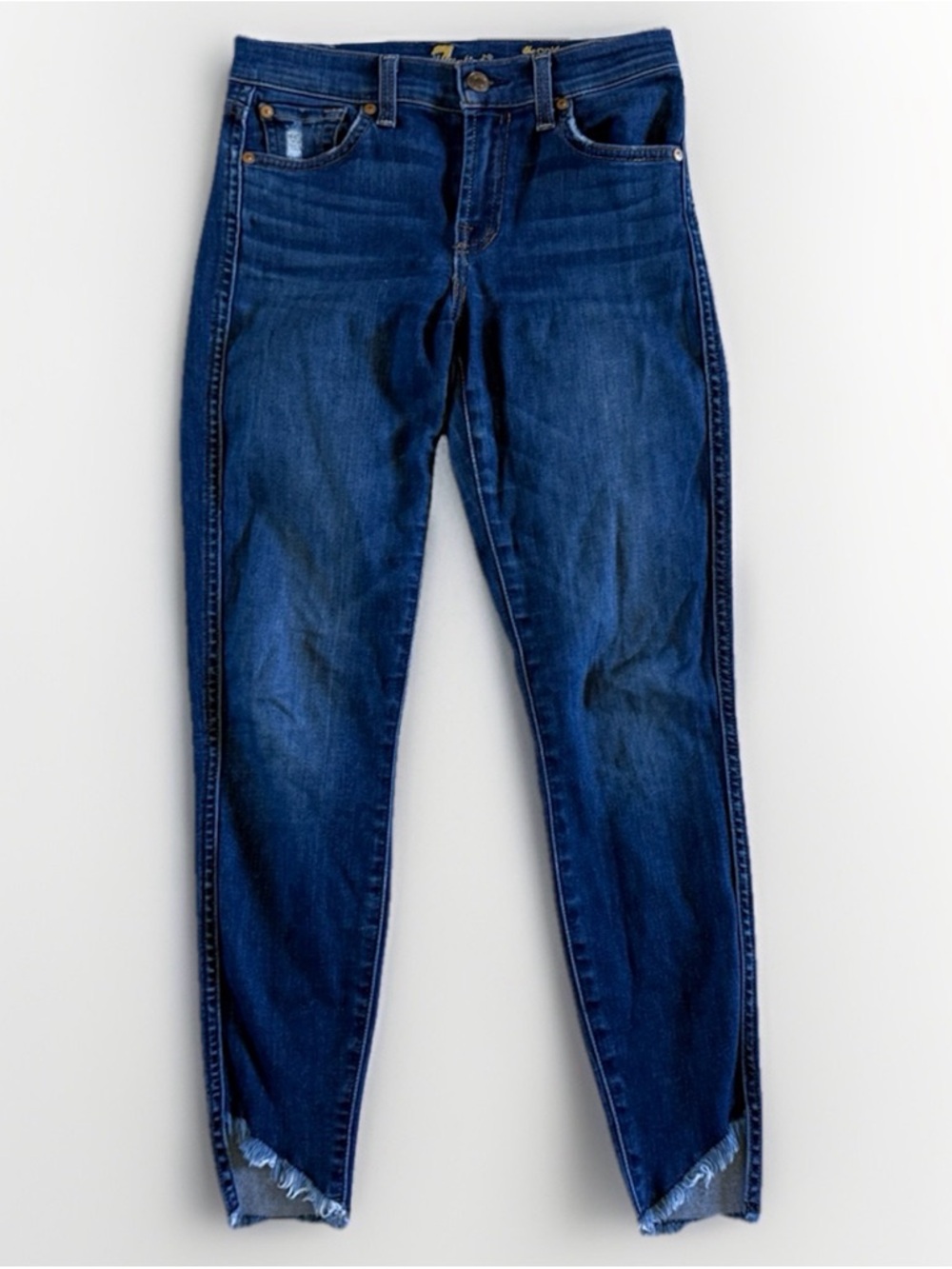 7 For All Mankind Ankle Skinny Jeans Size 25 Raw Hem